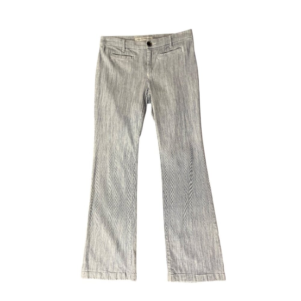 Chicos Platinum Denim Pants Womens 0 Regular Used Striped - Picture 3 of 14